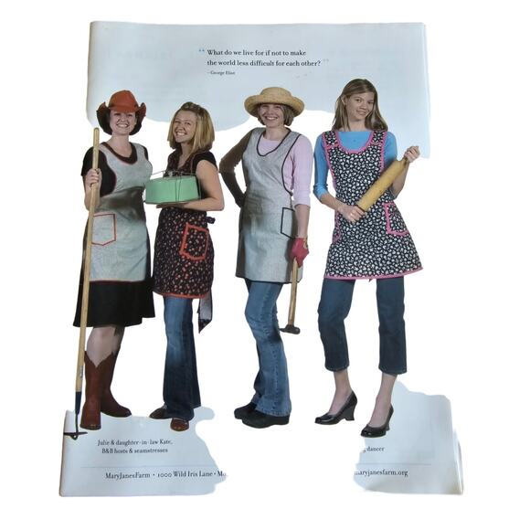 Mary Jane Farm Farmgirl Apron Pattern Sewing Instructions Vintage Inspired - Picture 1 of 7